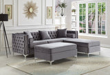 Sectional W/ Reversible Chaise Grey Velvet - IF 9280 - Royal Living Furniture