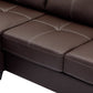 Sectional W/Reversible Chaise Black PU - IF 9355 - Royal Living Furniture