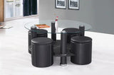 Round Coffee Table + 4 Stools Set - IF-2057 - Royal Living Furniture